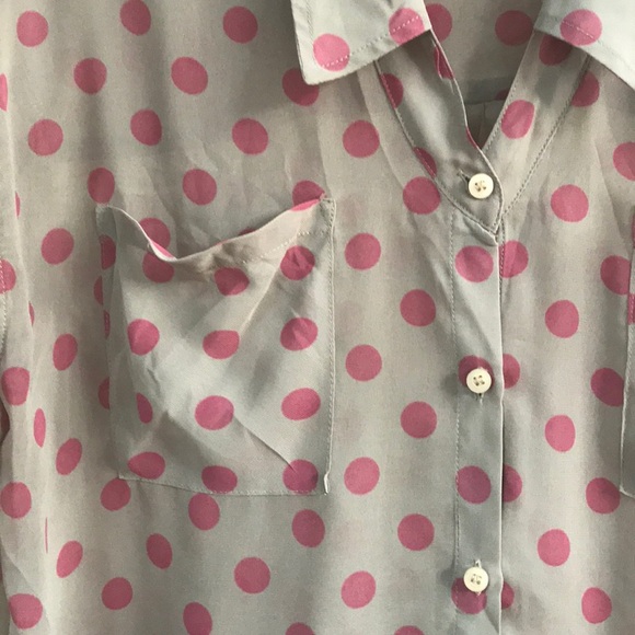 Free people long sleeve polka dot blouse sz S - Picture 3 of 7